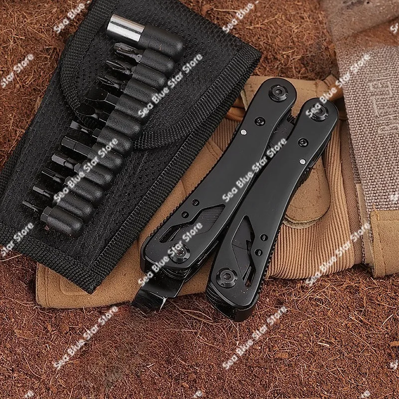 Stainless Steel Multifunctional Pliers Outdoor Mini Folding  Combination Pliers Field Emergency Tool Pliers
