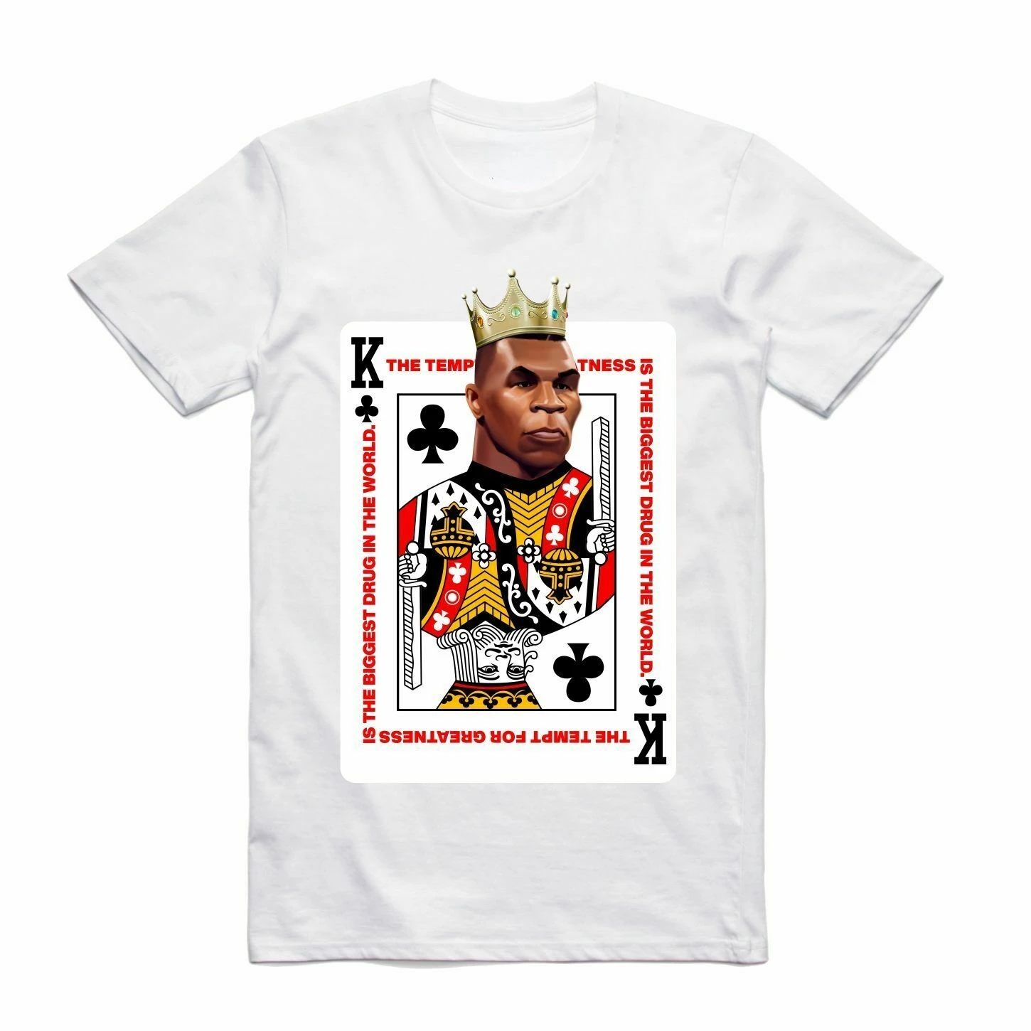 King of Clubs Funny Mike Tyson Poker Card T-Shirt. Premium Cotton Short Sleeve O-Neck Mens T Shirt New S-3XL