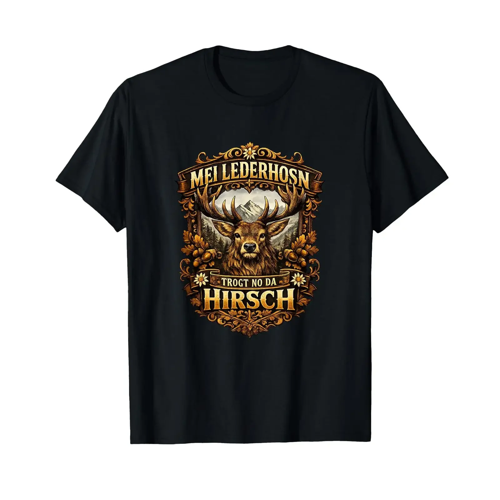 Trachtenshirt Hirsch Lederhose Dirndl Trachten Servus Herren T Shirt vintage Washed Slightly Casual homme graphic fashion