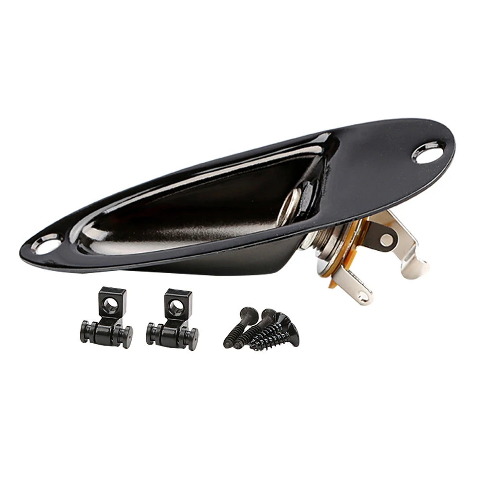 

Black Boat Insert Set Output Jack for Electric Guitar Supplies Input Bass Part Metal Retainer