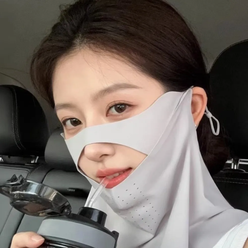 Thin Cabin-style Face Shield Breathable UV-proof Material Neck-protecting Sunshade Neck Protection Can Drink Water Cycling Mask