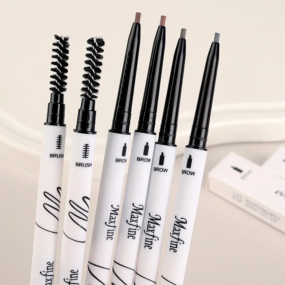 Doppelkopf ultra feine Augenbrauen Stift Make-up wasserdicht dauerhaft schwarz braun nicht verschmiert Augenbrauen Bleistift Tönung mit Pinsel Kosmetik