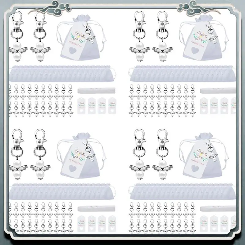 

AC76-брелок с ангелом-ангелом-брелок, 80 шт., сувениры для вечеринки, крестины, свадьбы, для причастия, брелок для девочек, подарок «Спасибо»