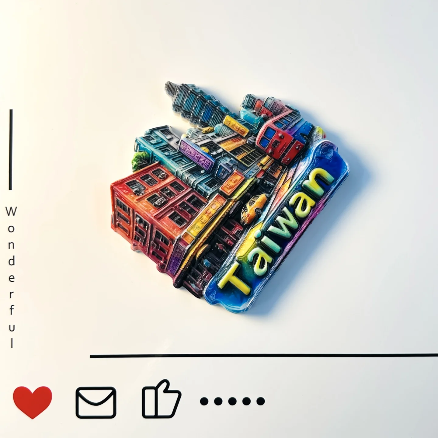China, Taiwan, city style, cultural and creative refrigerator stickers, street view buildings, gorgeous message stickers