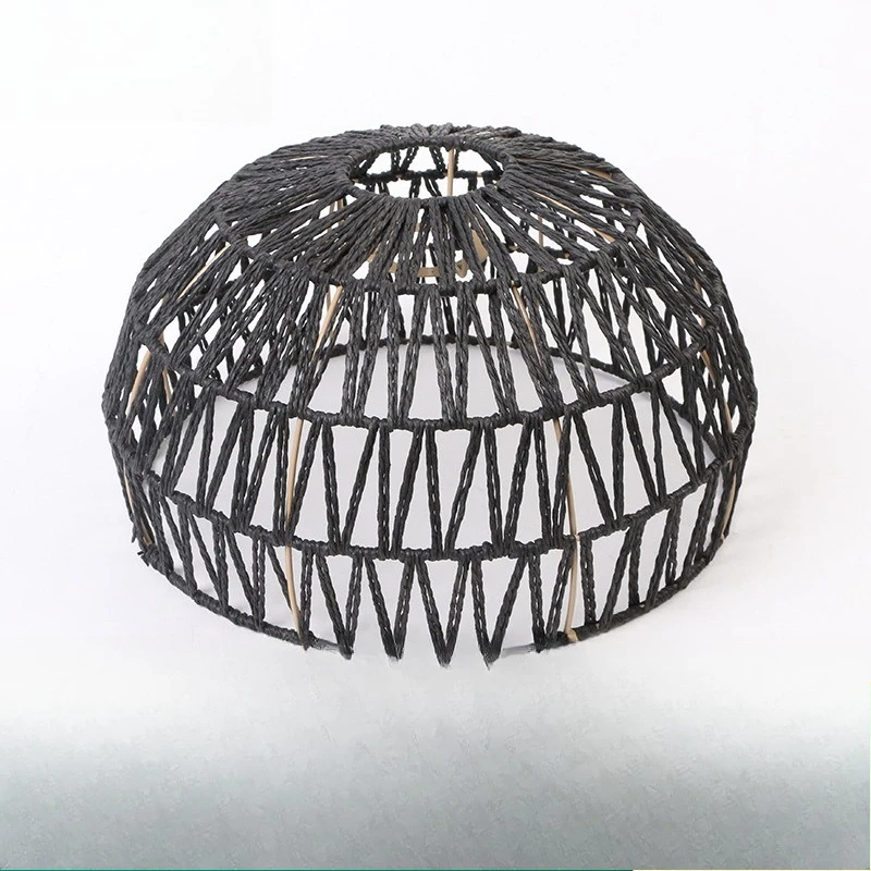 Imitation rattan paper rope chandelier lantern restaurant zen tea room hot pot shop homestay creative Chinese woven retro lamp