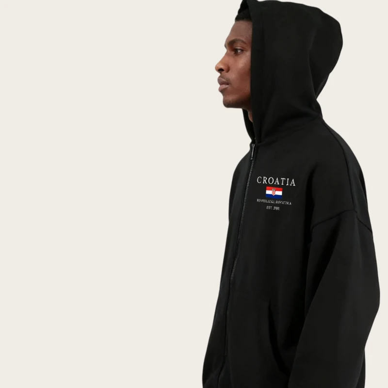 جديد كرواتيا مقنعين الرمز البريدي الرجال الشتاء 100% القطن امرأة خمر بلوزة من الصوف ملابس الخريف غير رسمية y2k المتضخم هوديي