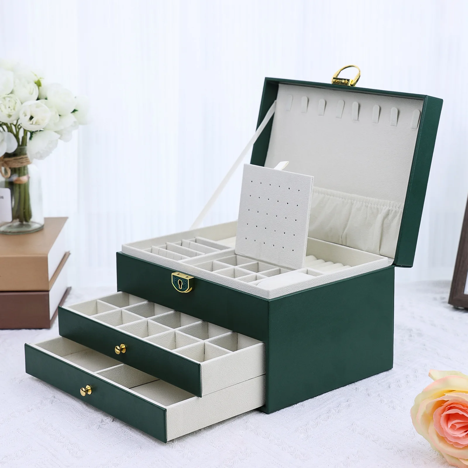 กล่องใส่เครื่องประดับหนัง PU ท - Body Jewelry Organizer บทวิจารณ์และราคา