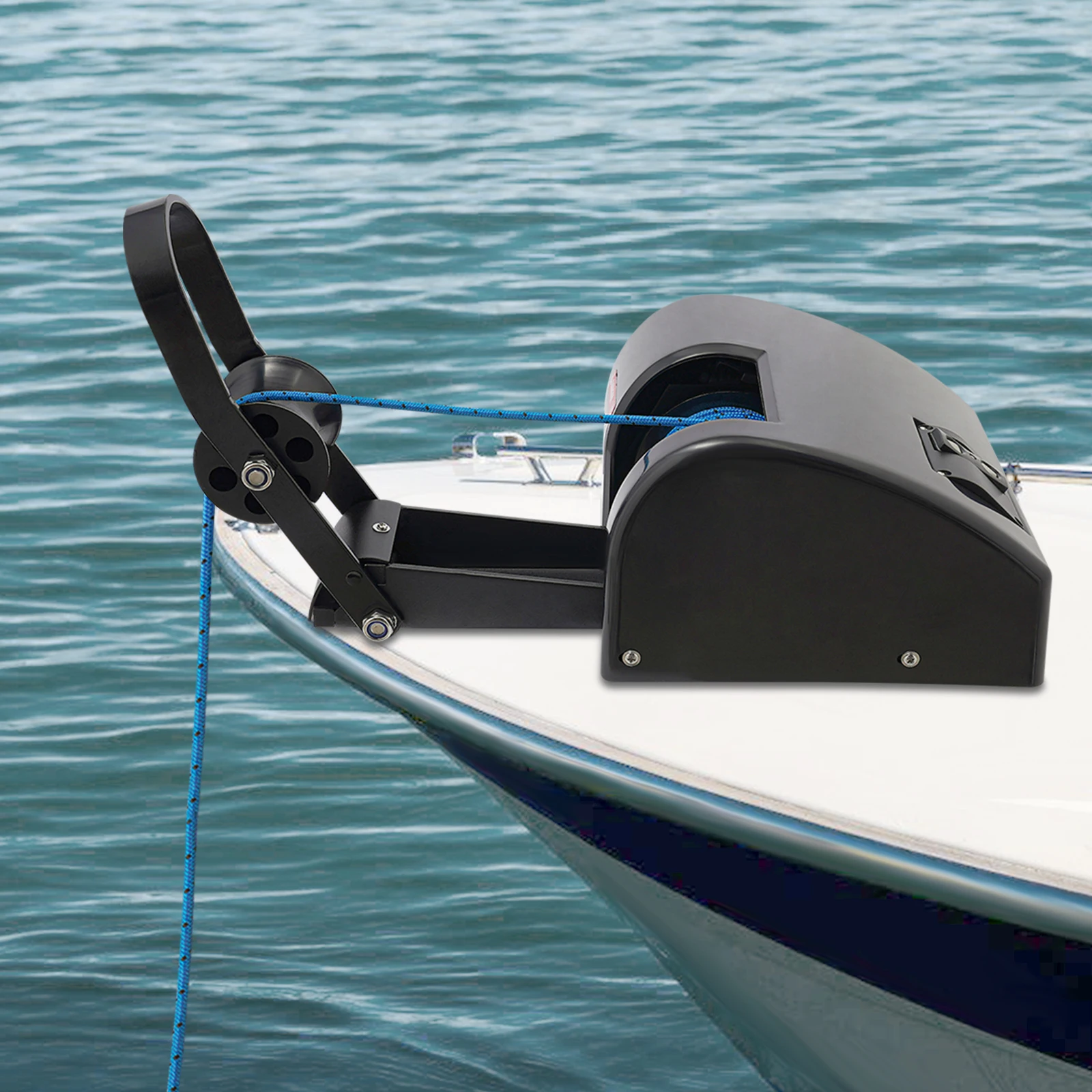 

Черная электрическая лодочная лебедка (эффективная и высокая емкость), плетеный трос-100 футов (прочность на разрыв 700 фунтов), простое использование, 70 футов/мин, отказ и 65 футов