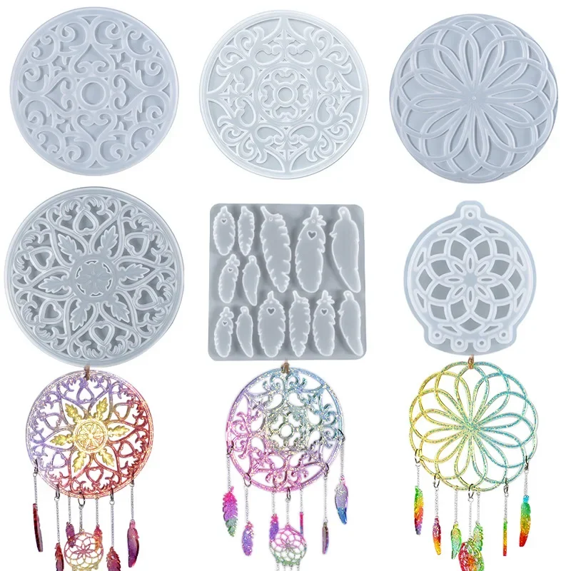 

Dream Catcher Wind Chimes Epoxy Resin Mold Hanging Ornaments Silicone Mould DIY Crafts Jewelry Home Decorations Casting Tool