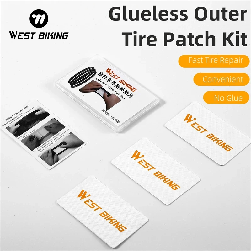 WEST BIKING Bicycle Tire Repair Kits No Glue Chip Portable Patches Tools MTB Road Bike Tubeless Sealant Tool Bicycle Accessories