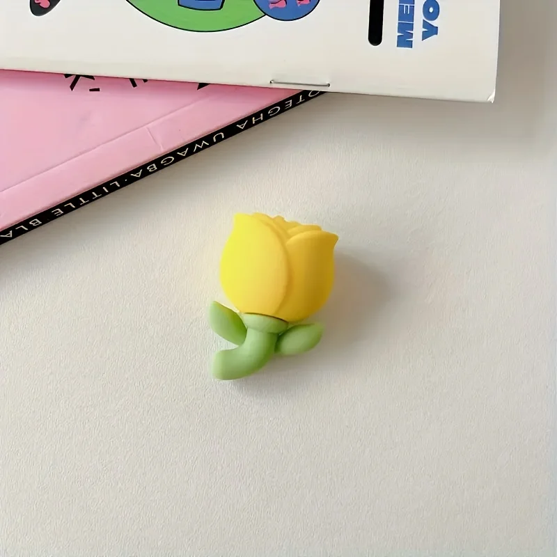 4pcs Cute Tulip Pattern Cable Protector- Decorate and Protect Your Phone Charger from Damage