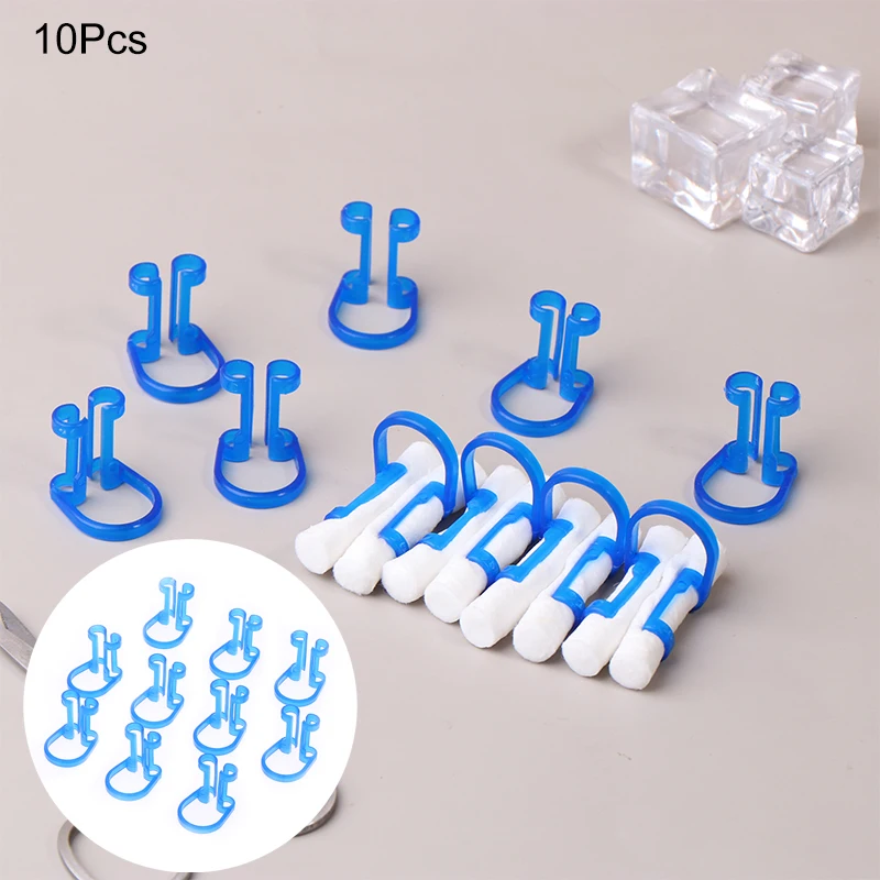 Grampo dental ortodôntico do rolo do algodão, ferramenta azul plástica do isolador, suporte descartável, fontes do laboratório da clínica do dentista, 10Pcs