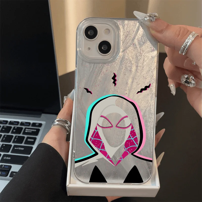 Marvel Spider Nvxia Super Cool Sense Of Fun Phone Case For iPhone16 15 14 13 12 11ProMax XR XS 7 8 Plus MINI Y2K Soft Back Cover