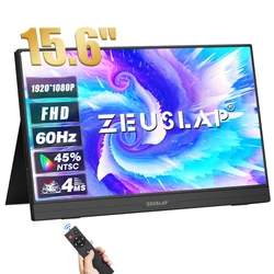 ZEUSLAP Portable Monitor Ultrathin 15.6inch touch/non touch 1080P FHD HDR IPS USB-C for laptop phone xbox cctv camera PS4 PS5