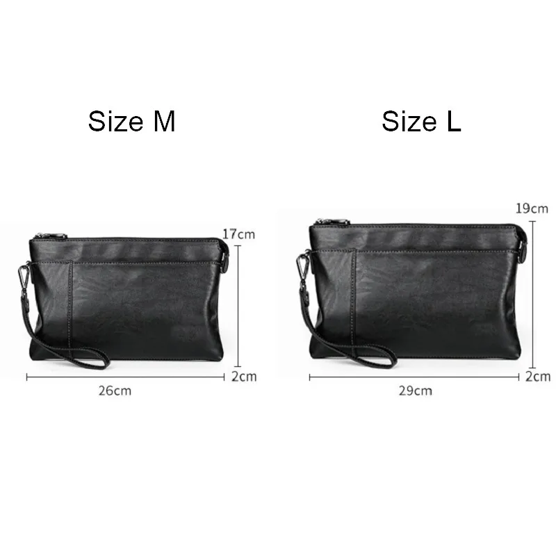 Picture 4: Fashionable Leather Clutch Bag Men Large Capacity Top Layer Cowhide Handbag Wallet Stylish Long Shape Grab Bags