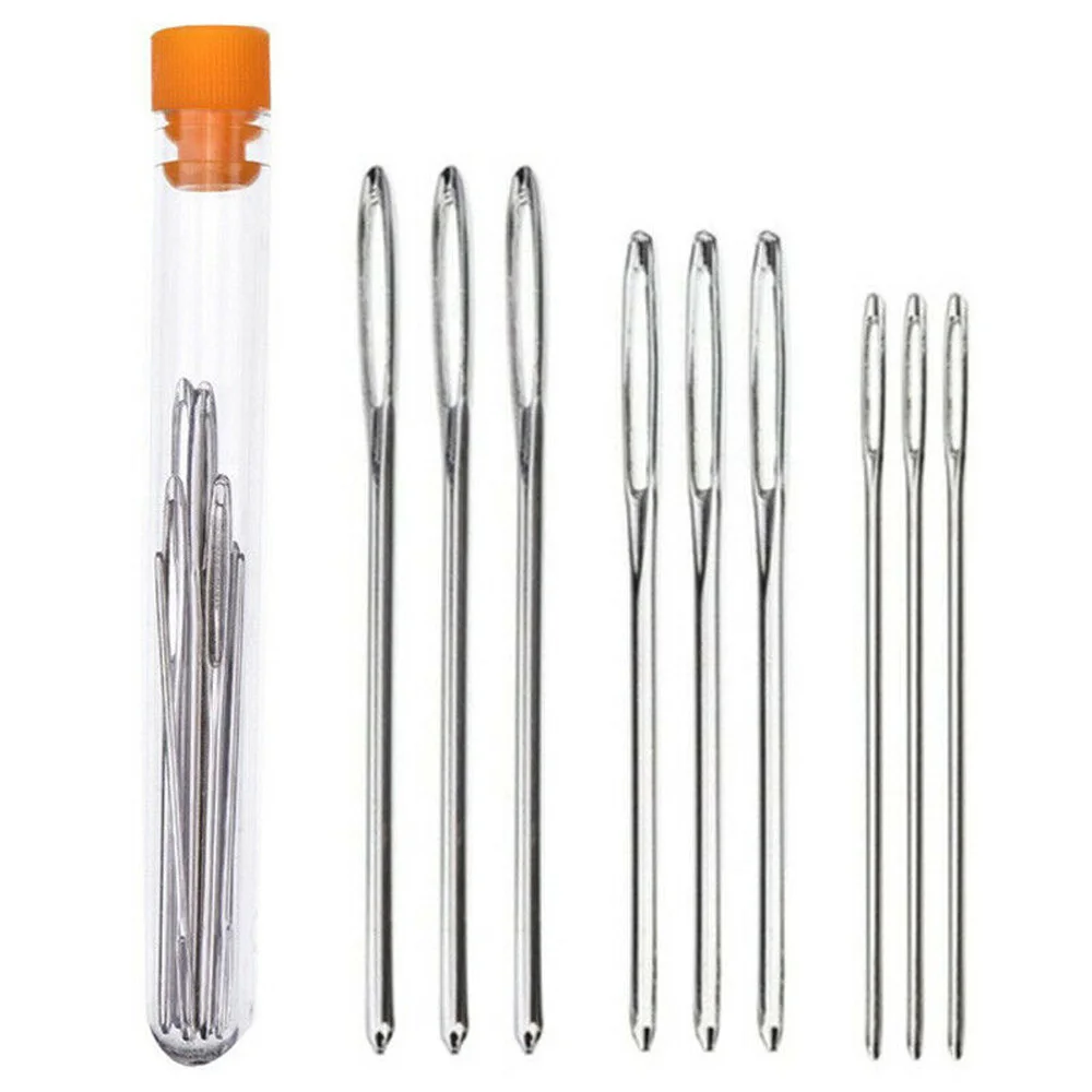 9Pcs Handmade Stitchery Stitch Leather Darning Embroidery Tool Sewing Needles Sewing Accessories Knitting Needle