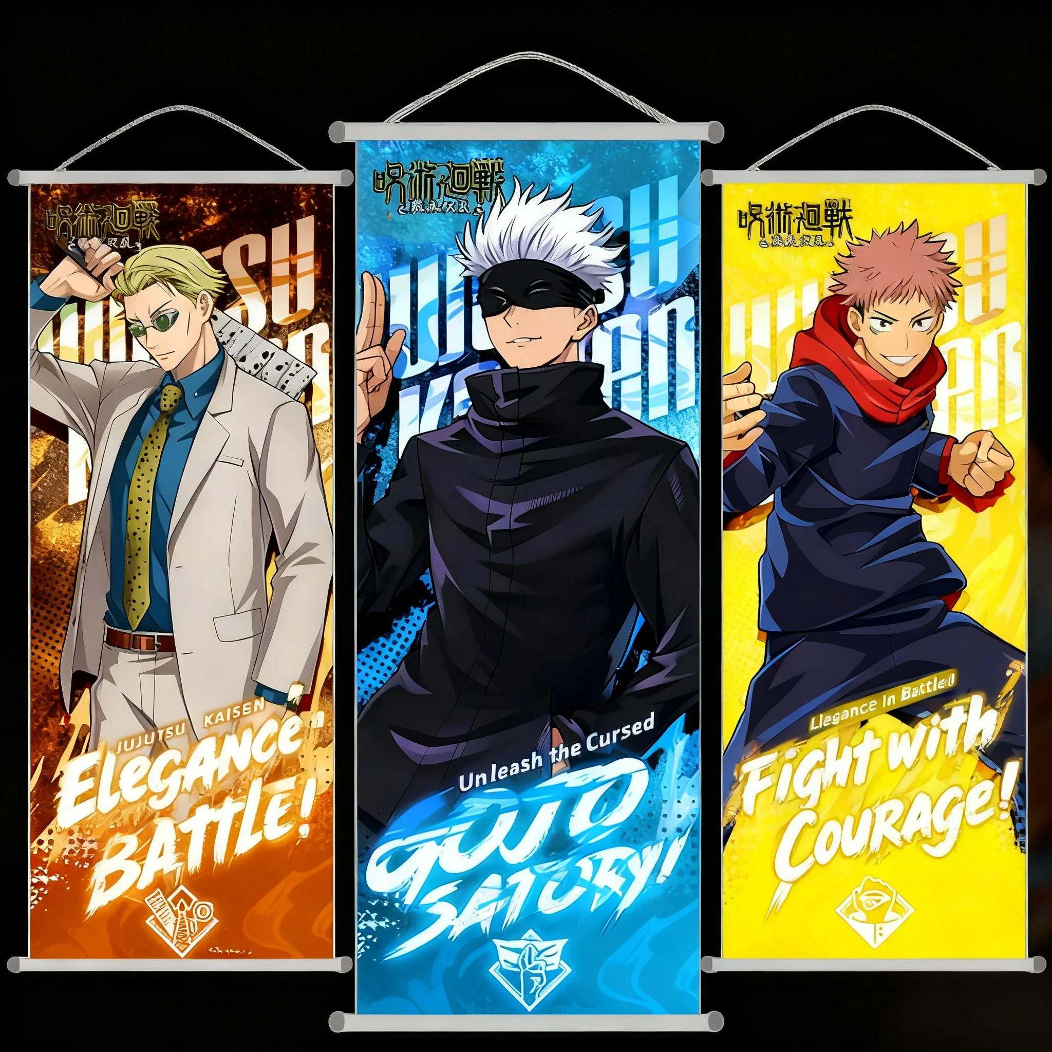 Jujutsu Kaisen Gojo Satoru Hanging Scroll Poster Anime Long Painting Holiday Gift Room Decor Ornament
