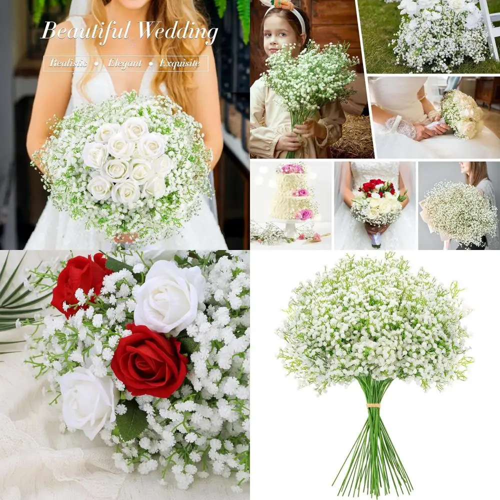 

Искусственные спреи из гипсофилы оптом для декора свадеб, мероприятий или домашнего сада (48 стеблей, белые)