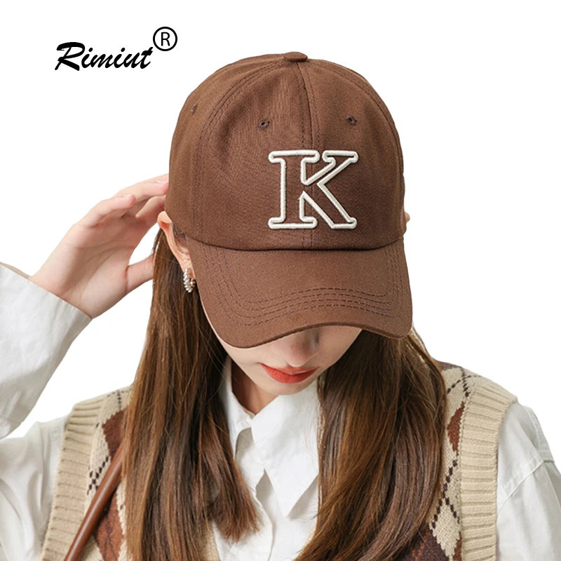 

New Fashion Letter K Baseball Cap for Women and Men Hip Hop Streetwear Soft Top Sun Hat Cotton DIY Adult Caps KING K