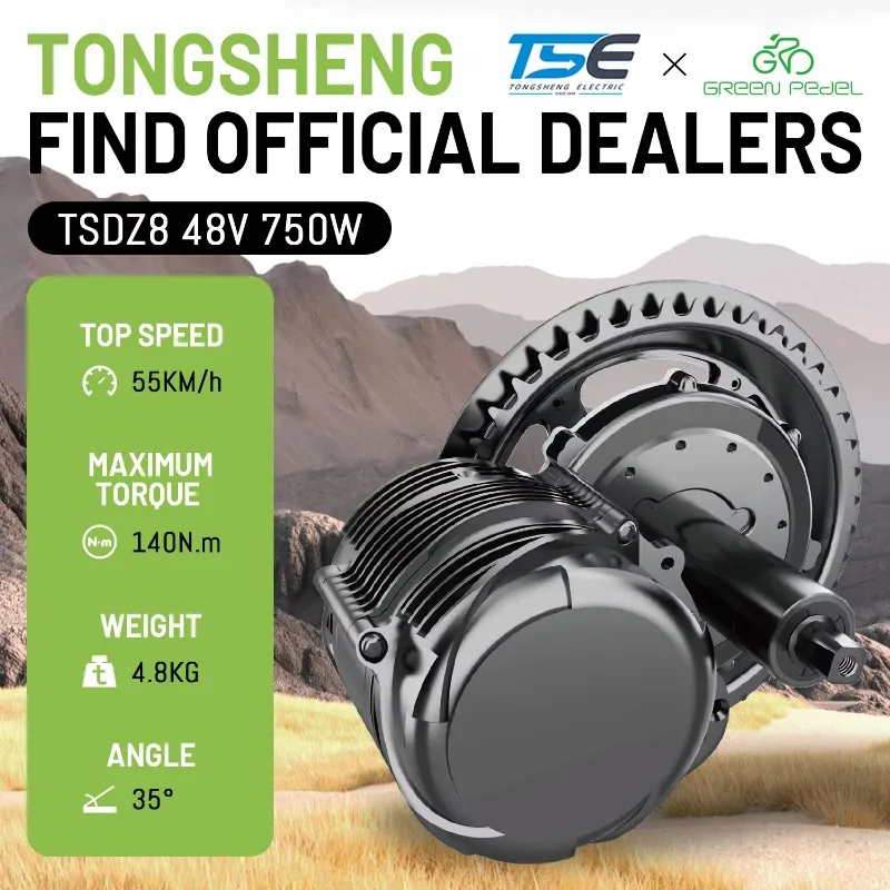 GreenPedel Best New Products Of 2025 TONGSHENG TSDZ8 Mid Drive Motor 48V 750W Electric Cycle Motor - Image 2