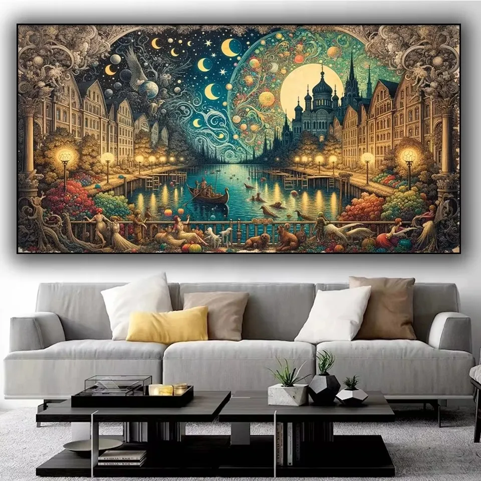 

Венецианская ночная сцена Алмазная картина Большой размер Полный квадратный круглый вышивка крестиком Мозаика Вышивка, праздничный подарок, 5D DIY, домашний декор