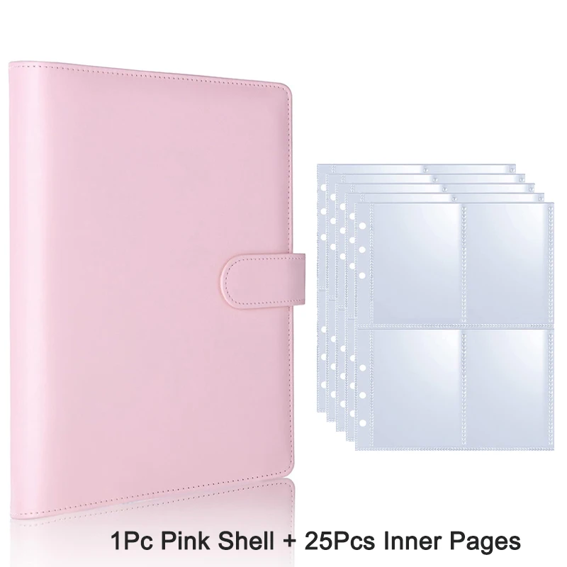 25 stks Pagina (4 Grids) fotokaart A5-Bindmiddel Kpop Fotoalbums Idool Kaarten losbladige Verzamel Boek Bindmiddel Bindmiddel Fotokaart Houder