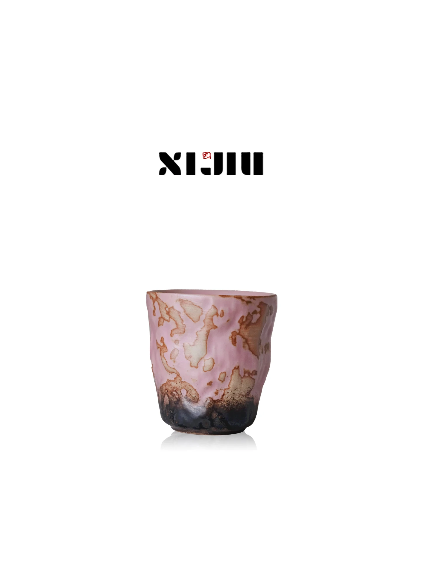 Retro  Pink Ceramics Coffee Cup Gift Box Tea Cup Owner Cup Hand-Painted Texture Pattern Small Size for Cafe Use