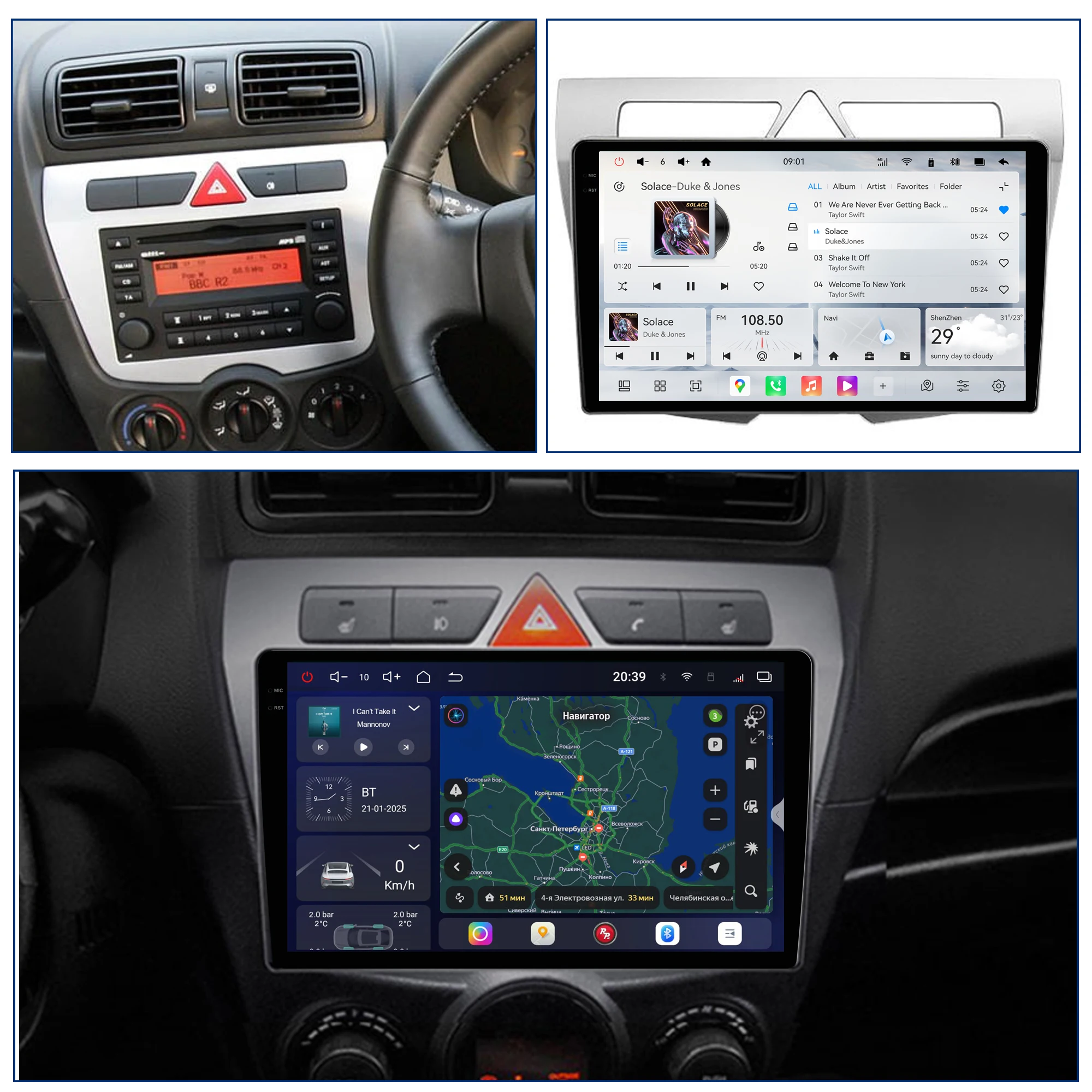 Redpower Crystal Sound 850 Pro Max  Android Car Radio Player Screen for Kia Morning Picanto 2007-2011 CarPlay Bluetooth