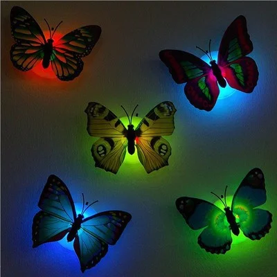 カラフルなLED太ももランプ,かわいい蝶の形,家の装飾,寝室の色の変化,省エネ装飾ランプ
