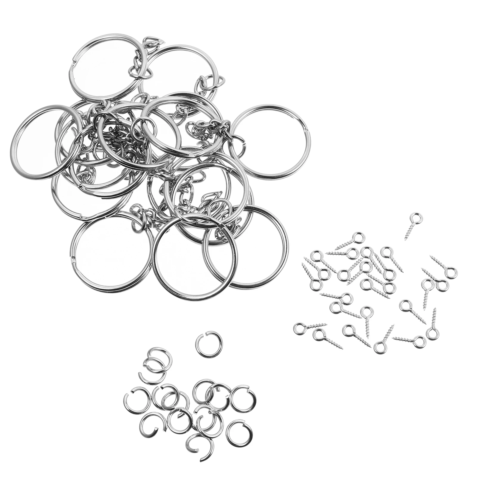 

150 Pcs Keychain Accessories Gold Carabiner Wallet Screw Ring Open Jump Rings Jewelry Making Supplies DIY Craft Project Storage
