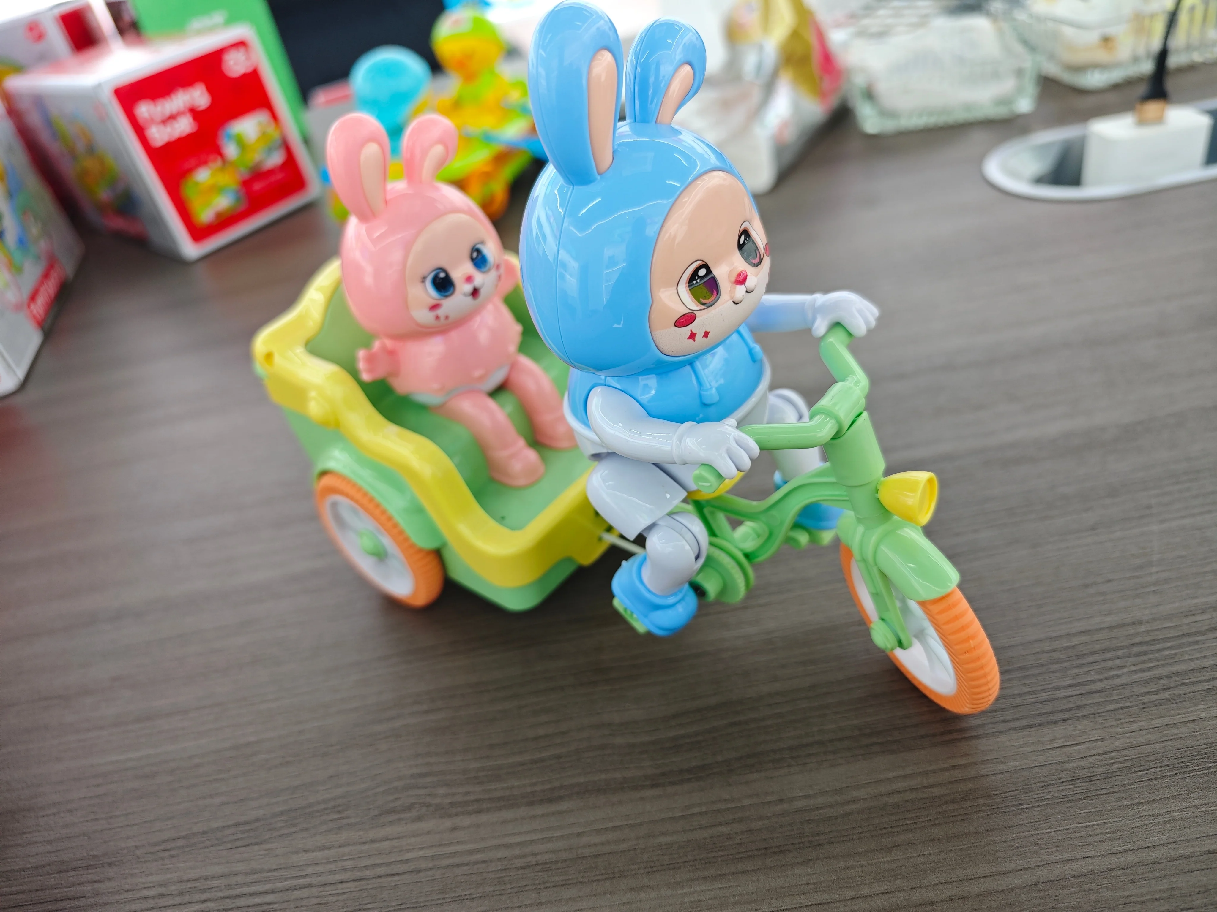 Puzzel elektrische fiets driewieler speelgoed konijntje pedaal driewieler elektrisch speelgoed voor jongens en meisjes geschenken