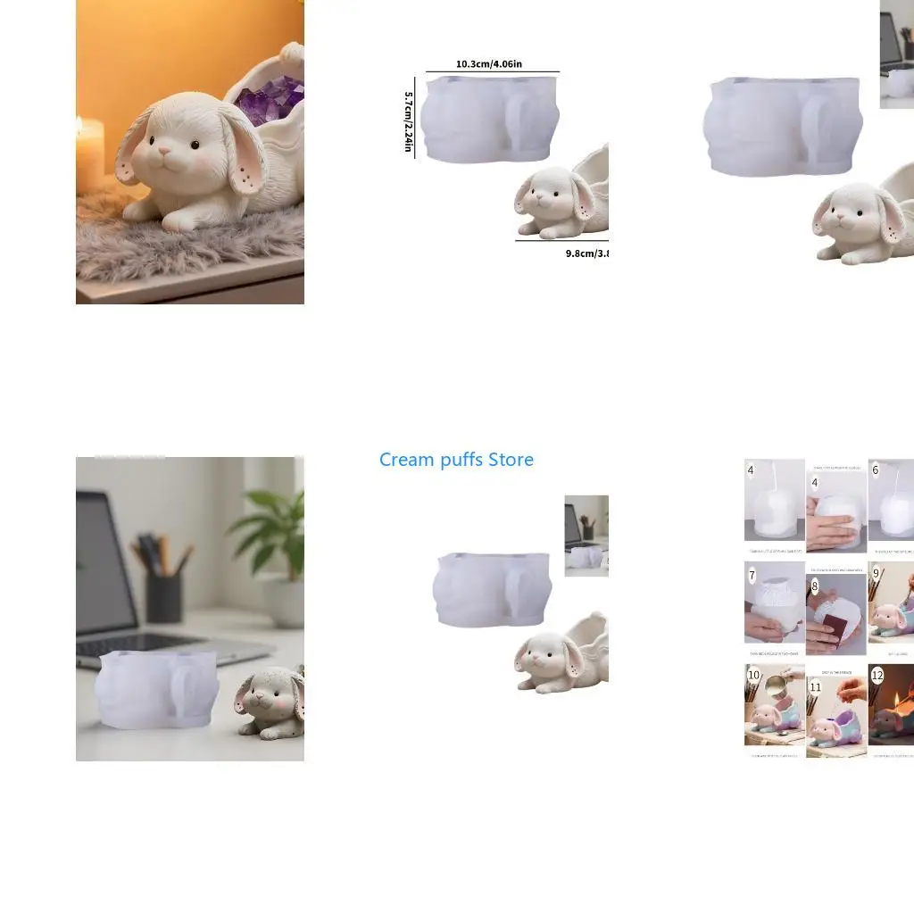 50LE Rabbits Shaped Silicone Jewelry Mould Flexible Reusable Designs For Unique Resin Craft And Decorative Accessories