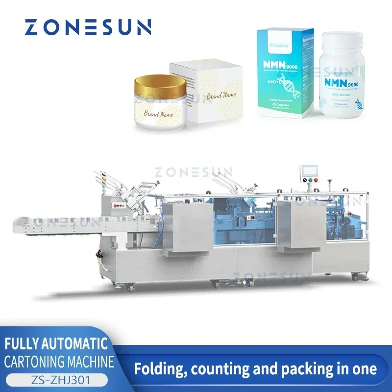 ZONESUN ZS-ZHJ301 Tabung Otomatis Kosmetik Lipstik Busi Mesin Karton Kotak Mesin Pengemas Kemasan Karton