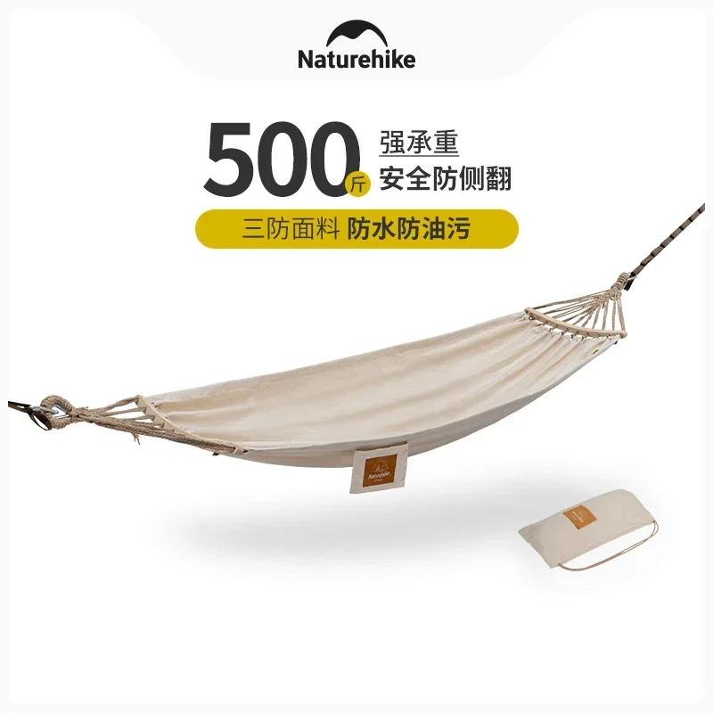 

Naturehike-Anti-rollover Single Canvas Canvas Hammock, Outdoor Camping Swing, Adult Portable Hanging Chair, 250kg Load