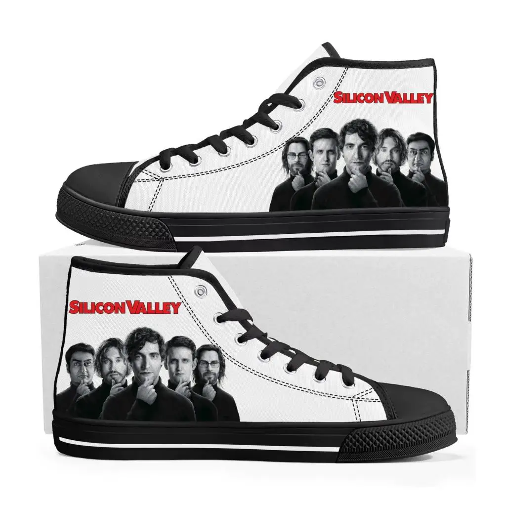 Silicon Valley TV series High Top Sneakers Mens Womens Teenager Middleditch Canvas Sneaker couple Shoe Casual Custom Made Shoes