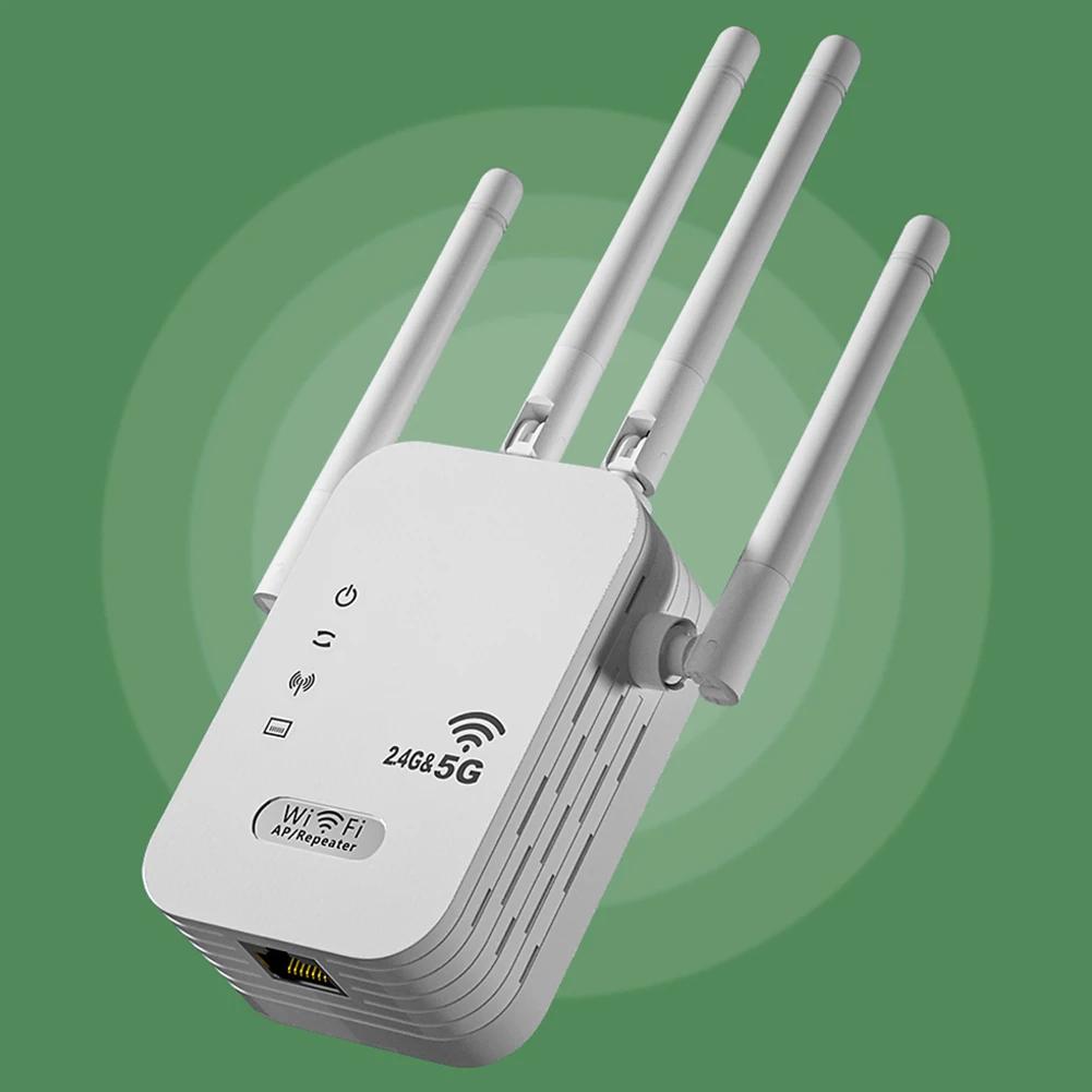 1200Mbps WiFi Extender with WAN/LAN Port Dual-Band 2.4GHz/5GHz Wi-Fi Signal Booster WiFi Signal Amplifier for Home Small Office