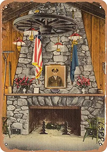 Wall-Color  Metal Sign - New Hampshire Postcard - Cathedral of The Pines, Rindge, New Hampshire. Hilltop House - Firepl - Vintag