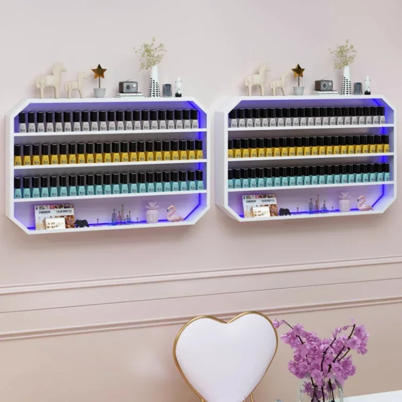 Spacious Nail Polish Rack Wall-Mounted Multi-Layer Display Metal Construction for Stable Perfume and Makeup Organization Best