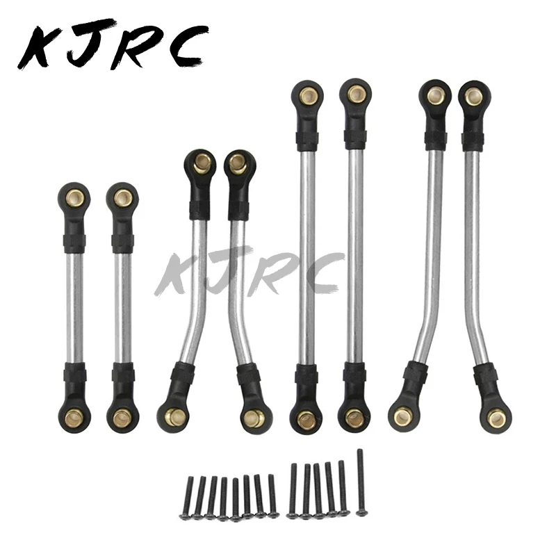 KJRC 8pcs Stainless Steel High Clearance Suspension Link Rod Set 9749 for TRX4M TRX4-M 1/18 RC Crawler Car Upgrade Parts