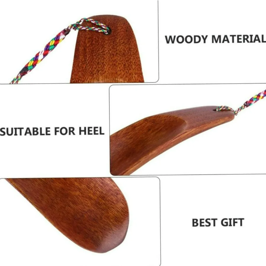 لبيسة حذاء صغيرة محمولة، بوق حذاء خشبي للسفر مع، رافع أحذية خفيف الوزن مصنوع يدويًا لكبار السن، تصميم سهل الدخول للكعب