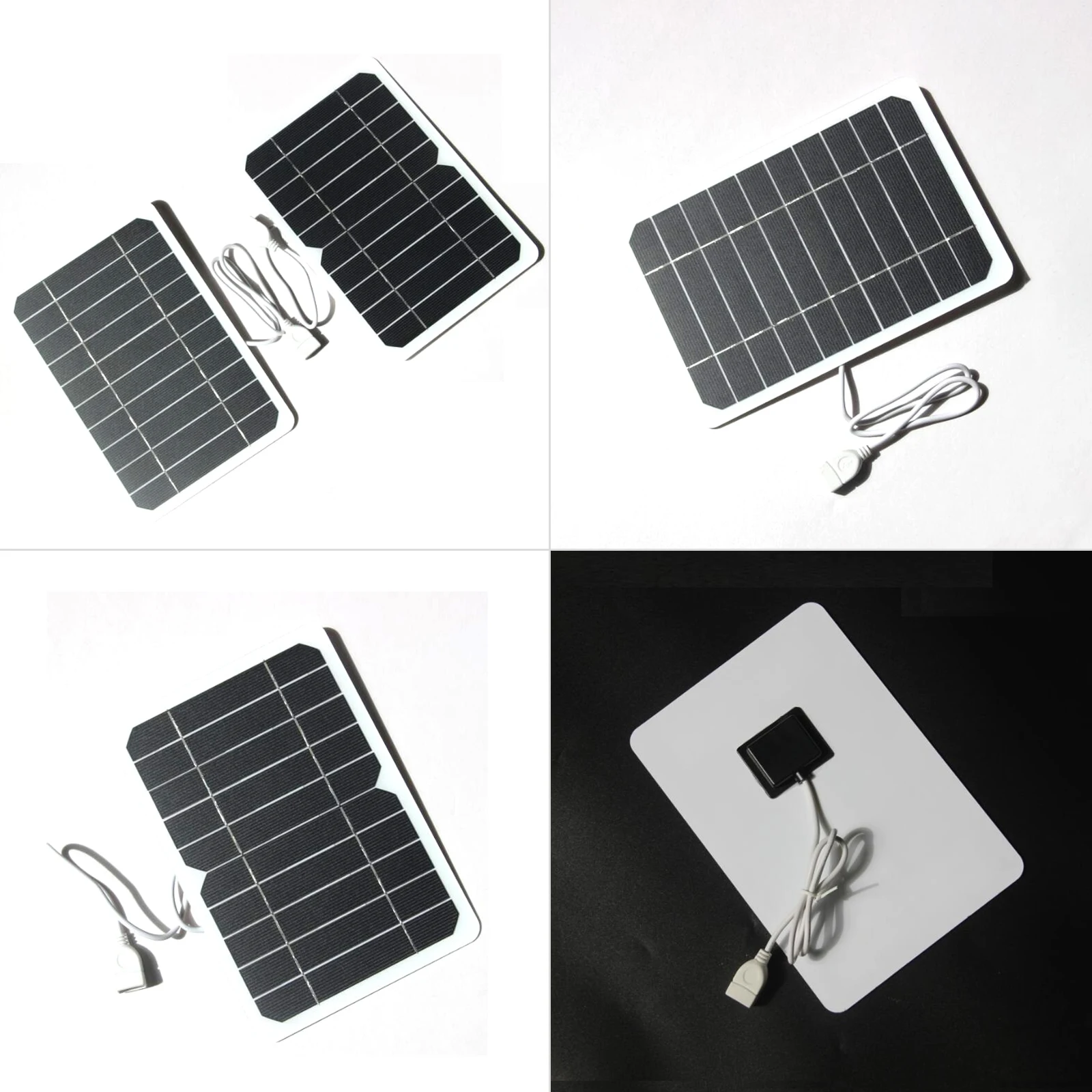 5W 5V Small Solar Panel with USB DIY Monocrystalline Silicon Solar Cell Waterproof Camping Portable Power Solar Panel