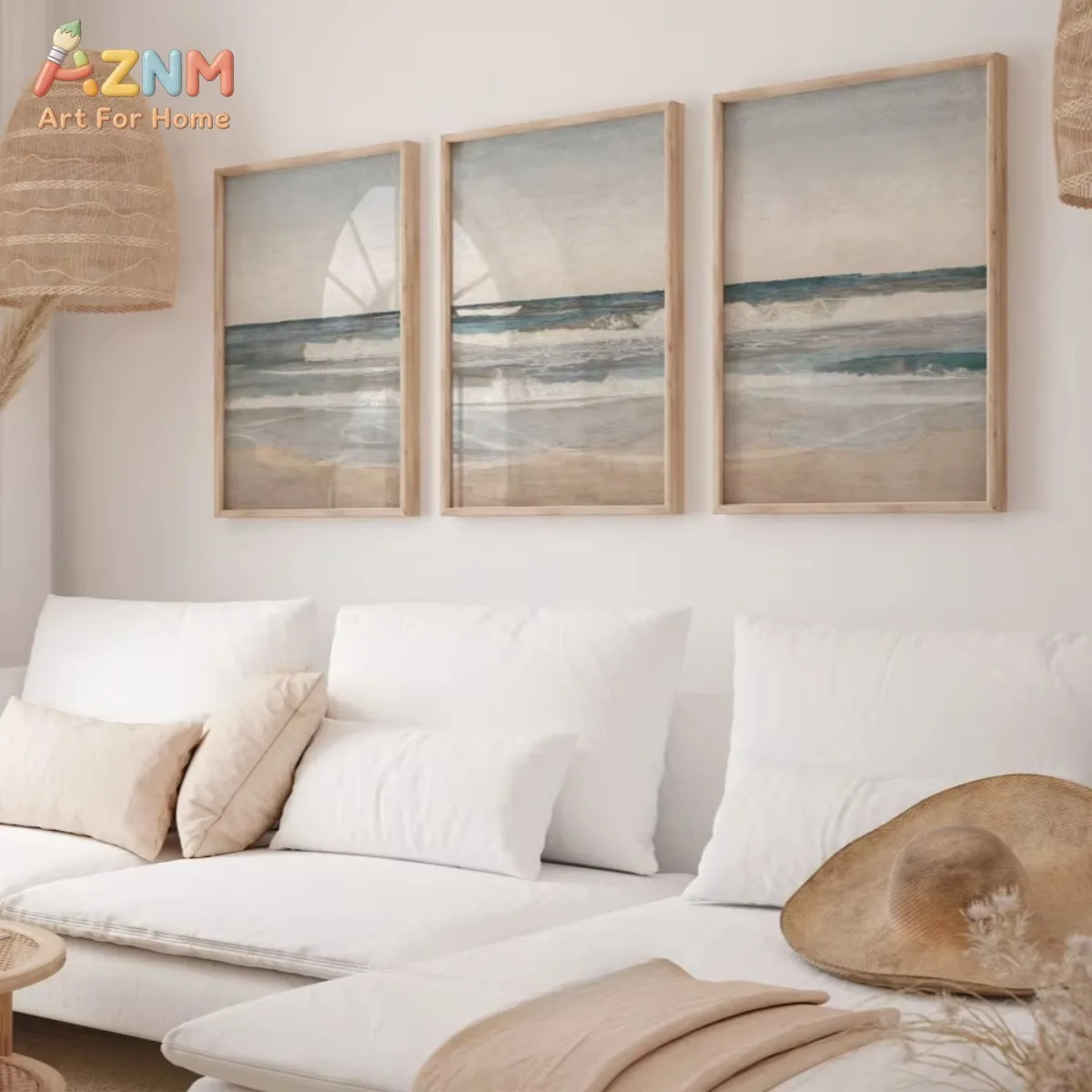 AZNM PRINT & SHIP Beach Landscape Prints Sea Landscape Printed Coastal Wall Art Beach House Wall Art Home Room Decor Gift