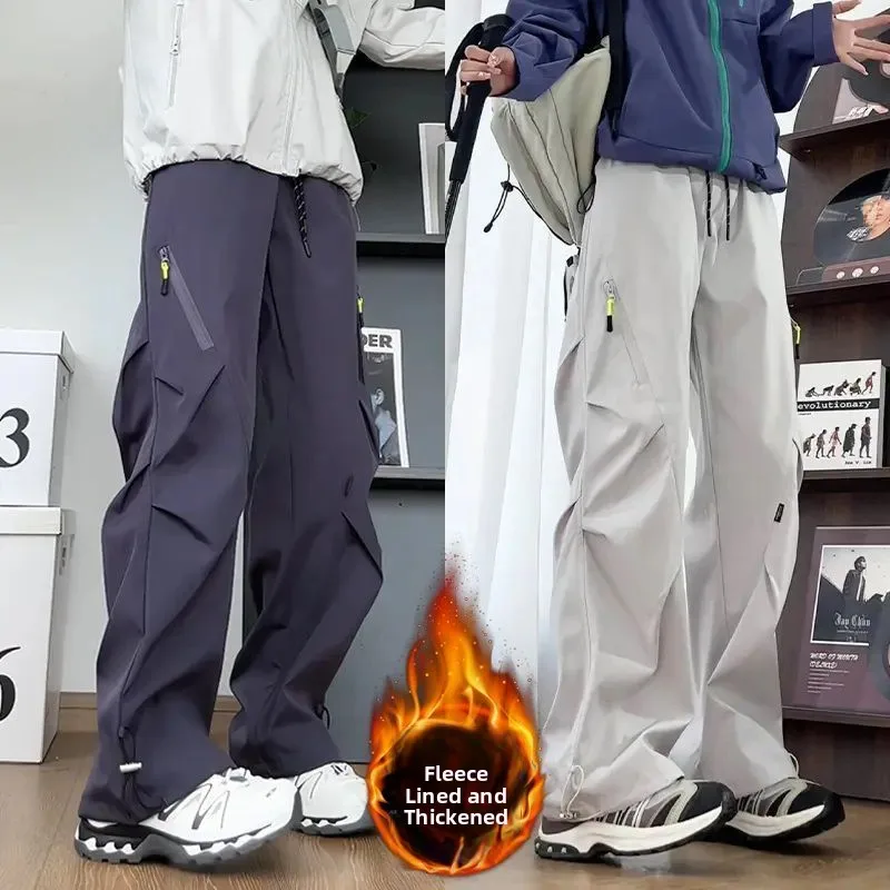 

New 2026 Fce Lined American Pleated Work Trousers Men Women Autumn Winter Tee Proof Tactical Pants Loose Versatile Slimm...