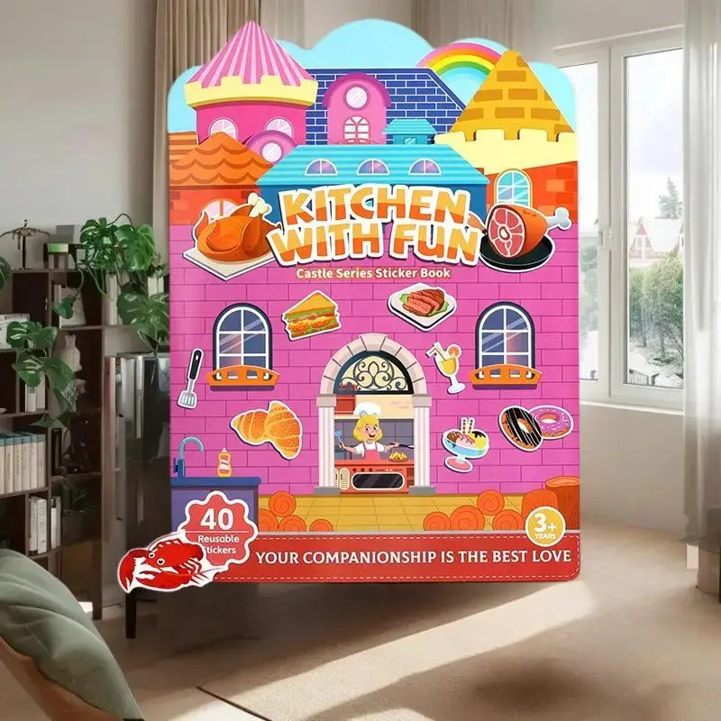 Herbruikbare draagbare DIY Jelly Sticker Busy Book met meerdere thema's voor kinderen.