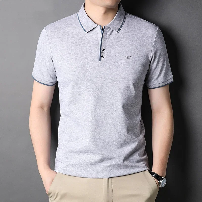 

Top Grade Antimicrobial Fabric 97% Cotton Summer Brand Designer Polo Shirt Men Short Sleeve Casual Tops Fashions Mens Clothing