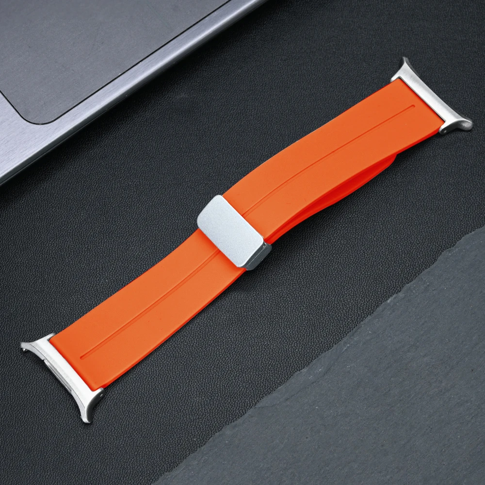 No Gaps Silicone Band For Samsung Galaxy Watch Ultra 47mm Luxury Magnetic Buckle Bracelet For Galaxy Watch ULTRA 47 Sports Strap