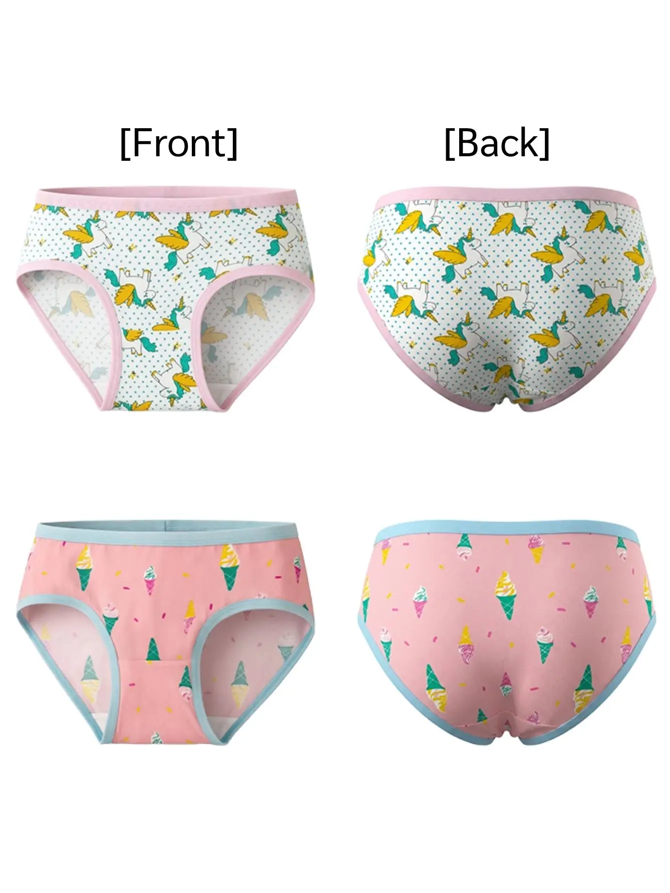 ZEKSAF Kids Girls Briefs 16 Pack Cute Unicorn & Swan Print Soft and Seamless Girls Underwears - view 5