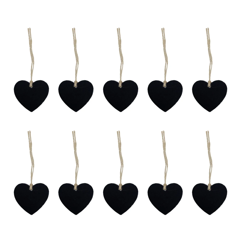 

20 Pcs Heart Shaped Wooden Tags Home Decoration Blackboard Chalkboards Pendant Craft Projects Christmas Wedding Ornaments Smooth