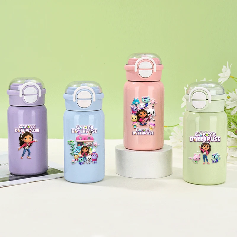 Gabby Dollhouse tasses isolées en acier inoxydable garçon fille dessin animé tasse d'eau grande capacité bouteille d'eau isolée anti-fuite