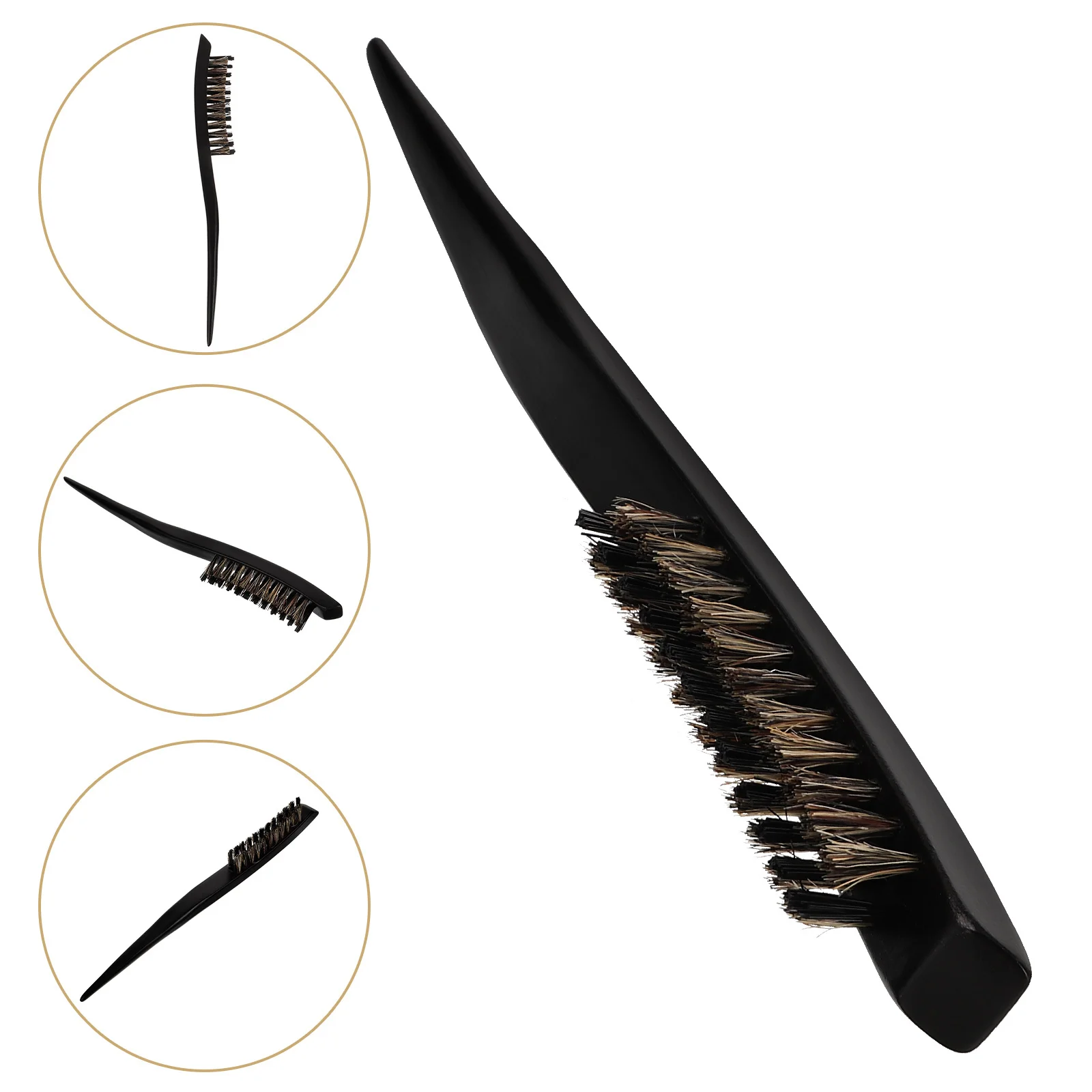 

Wooden Bristle Brush for Slicking Back Hair Portable Styling Comb Hard Bristle Smooth Finish Ideal for Straight Thin Hair Use